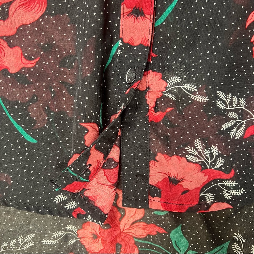 Lulus Juliet Black Floral Print Long Sleeve Top size Medium - Picture 5 of 5